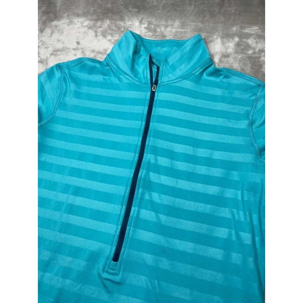 Nike Pro Long Sleeve Half Zip Top Womens Large Teal Gym Workout Yoga Shirt